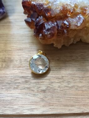 Gold Crystal Round Pendant - Women Jewelry